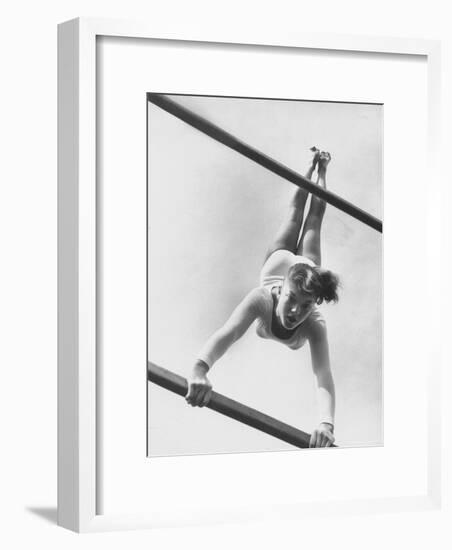 US Gymnast Muriel Davis Practicing at the National Gymnastic Clinic-Stan Wayman-Framed Photographic Print