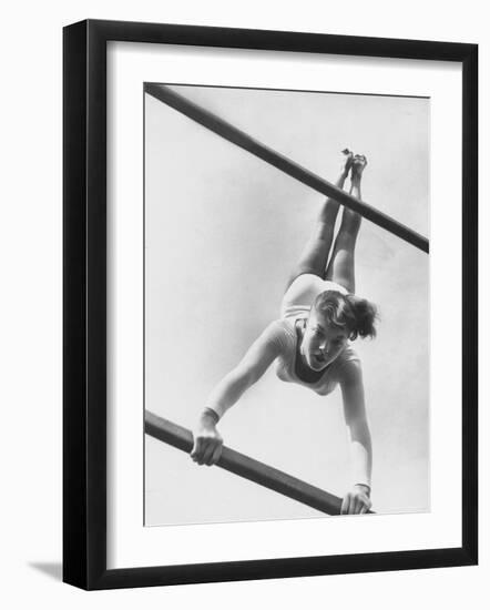 US Gymnast Muriel Davis Practicing at the National Gymnastic Clinic-Stan Wayman-Framed Photographic Print