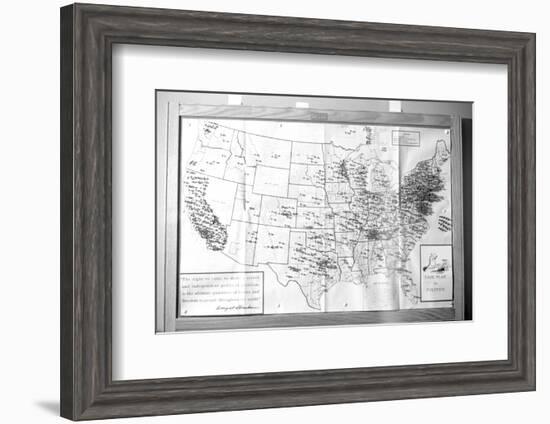 Us Map "Fair Play in Politics" Displaying Areas with Political Religious Bias, 1960-Walter Sanders-Framed Photographic Print