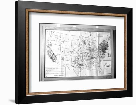 Us Map "Fair Play in Politics" Displaying Areas with Political Religious Bias, 1960-Walter Sanders-Framed Photographic Print