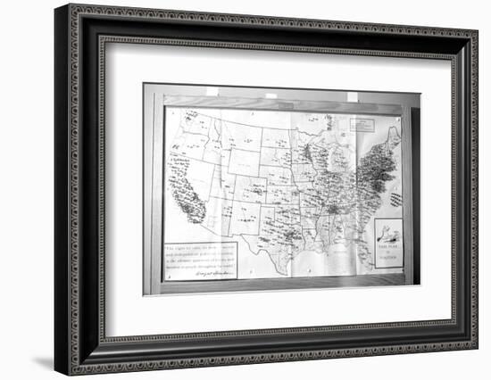 Us Map "Fair Play in Politics" Displaying Areas with Political Religious Bias, 1960-Walter Sanders-Framed Photographic Print