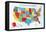 US Map-Farida Zaman-Framed Stretched Canvas