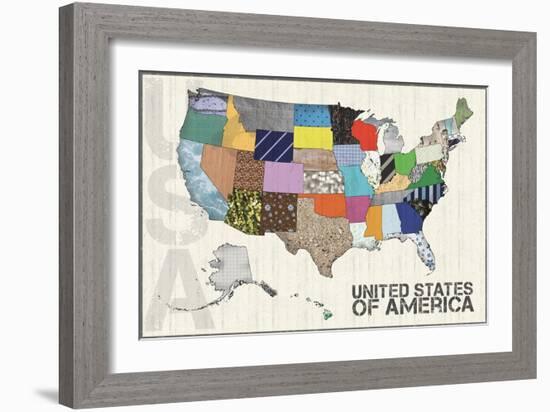 US Map-Lauren Gibbons-Framed Art Print