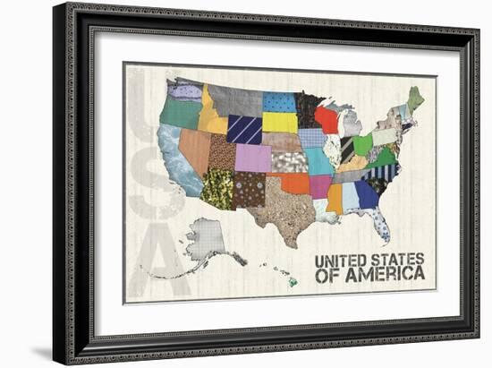 US Map-Lauren Gibbons-Framed Art Print