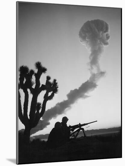 Us Marines During Atomic Bomb Testing-null-Mounted Photo