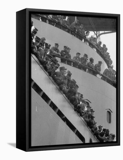 US Marines on Aircraft Carrier of the US 6th Fleet-Hank Walker-Framed Premier Image Canvas