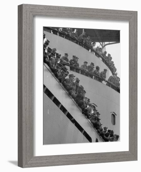 US Marines on Aircraft Carrier of the US 6th Fleet-Hank Walker-Framed Photographic Print