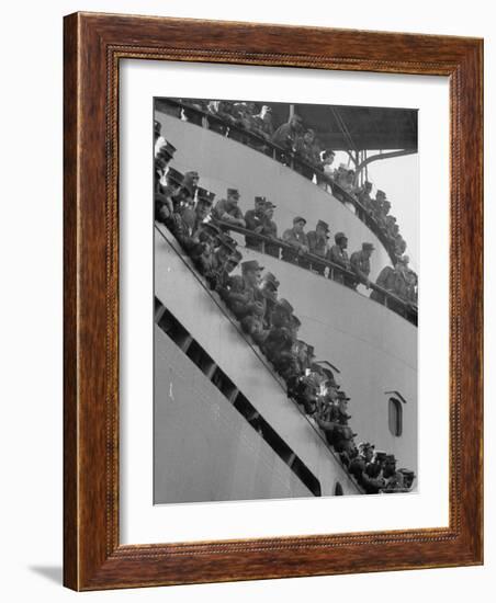 US Marines on Aircraft Carrier of the US 6th Fleet-Hank Walker-Framed Photographic Print