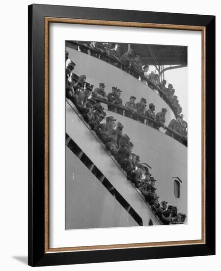 US Marines on Aircraft Carrier of the US 6th Fleet-Hank Walker-Framed Photographic Print