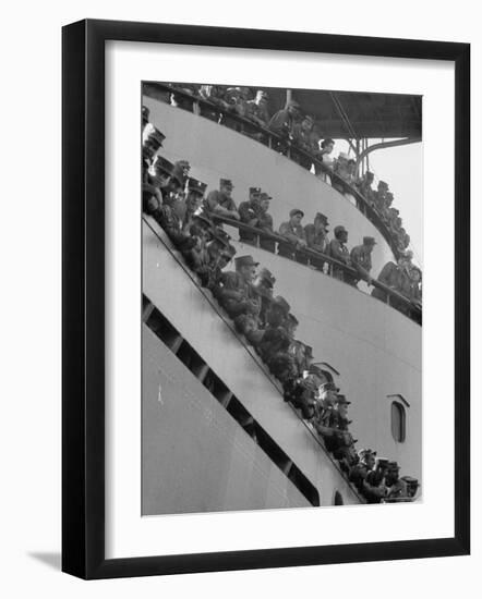US Marines on Aircraft Carrier of the US 6th Fleet-Hank Walker-Framed Photographic Print