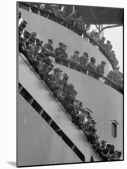 US Marines on Aircraft Carrier of the US 6th Fleet-Hank Walker-Mounted Photographic Print