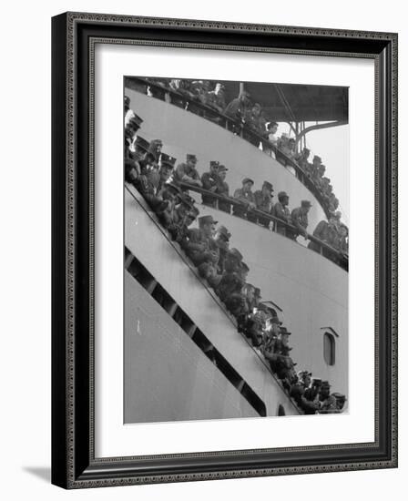 US Marines on Aircraft Carrier of the US 6th Fleet-Hank Walker-Framed Photographic Print