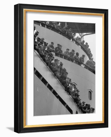 US Marines on Aircraft Carrier of the US 6th Fleet-Hank Walker-Framed Photographic Print