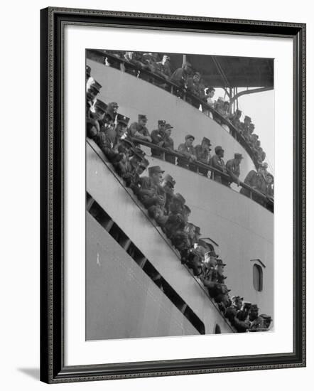 US Marines on Aircraft Carrier of the US 6th Fleet-Hank Walker-Framed Photographic Print