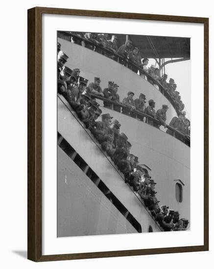 US Marines on Aircraft Carrier of the US 6th Fleet-Hank Walker-Framed Photographic Print