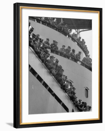 US Marines on Aircraft Carrier of the US 6th Fleet-Hank Walker-Framed Photographic Print