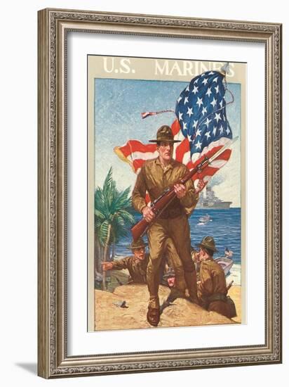 US Marines, On the Beach-null-Framed Art Print