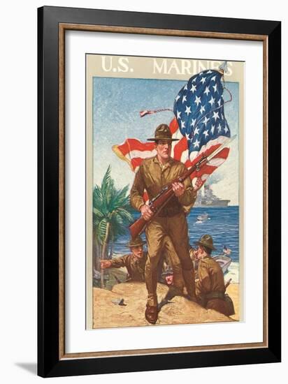 US Marines, On the Beach-null-Framed Art Print