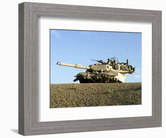 US Marines Provide Security in an M1A1 Abrams Tank-Stocktrek Images-Framed Photographic Print