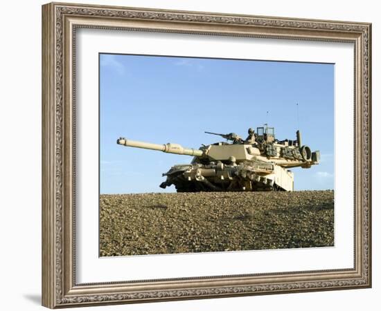 US Marines Provide Security in an M1A1 Abrams Tank-Stocktrek Images-Framed Photographic Print