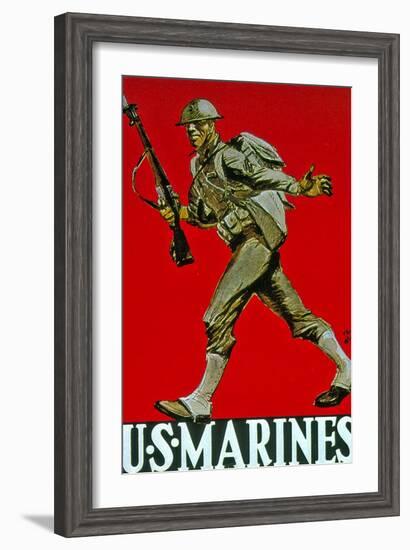 Us Marines World War One Recruitment Poster-null-Framed Giclee Print