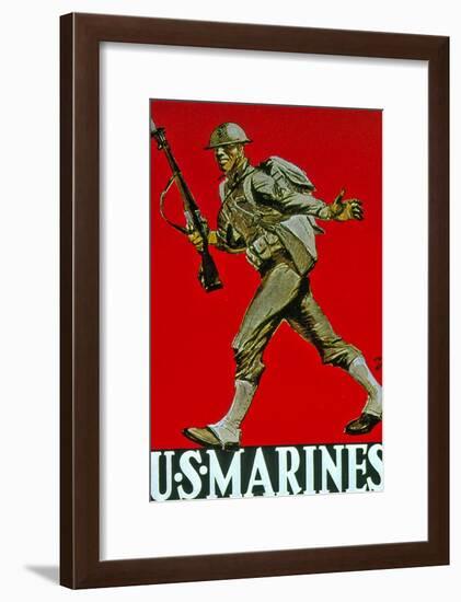 Us Marines World War One Recruitment Poster-null-Framed Giclee Print