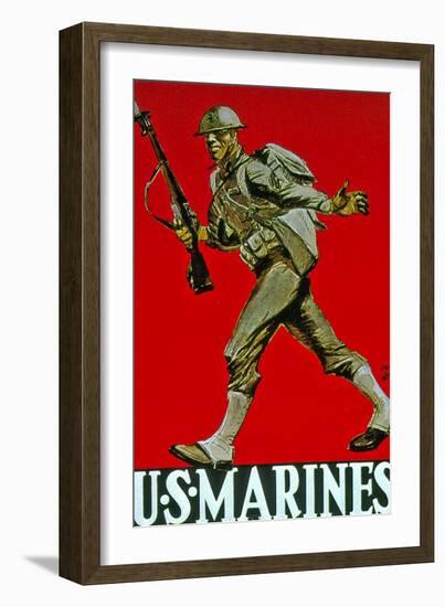 Us Marines World War One Recruitment Poster-null-Framed Giclee Print