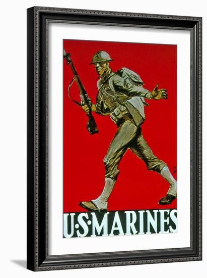 Us Marines World War One Recruitment Poster-null-Framed Giclee Print