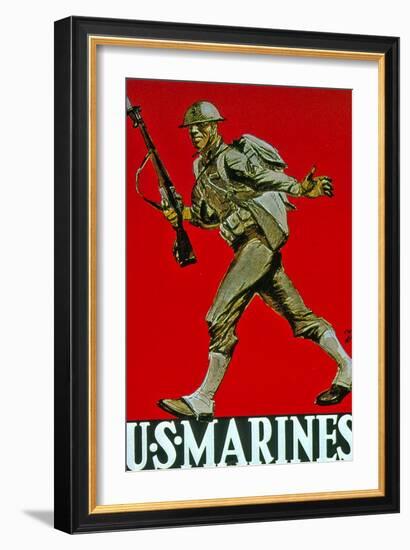 Us Marines World War One Recruitment Poster-null-Framed Giclee Print