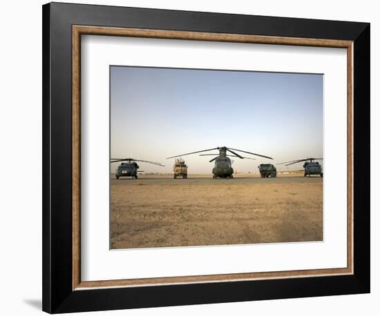 US Military Vehicles and Aircraft Lined Up on the Taxiway at Camp Speicher, Iraq-null-Framed Photographic Print