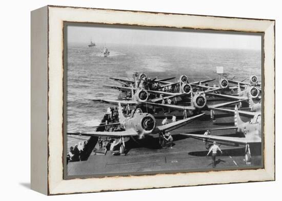 Us Navy Aircraft Carrier before the Attack Agaist Japan-null-Framed Premier Image Canvas