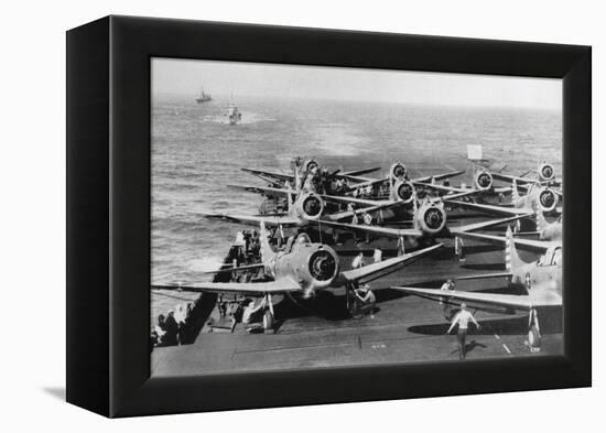 Us Navy Aircraft Carrier before the Attack Agaist Japan-null-Framed Premier Image Canvas