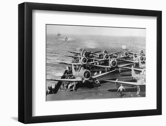 Us Navy Aircraft Carrier before the Attack Agaist Japan-null-Framed Photographic Print