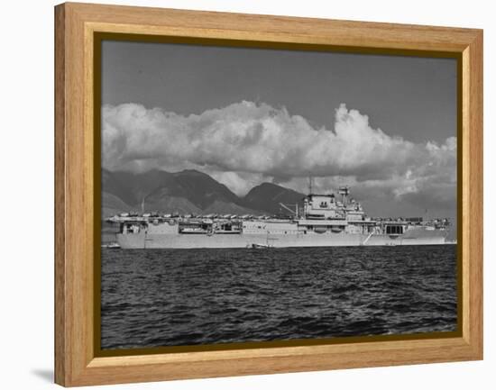 US Navy Aircraft Carrier "Enterprise" During Maneuvers in Hawaii-Carl Mydans-Framed Premier Image Canvas