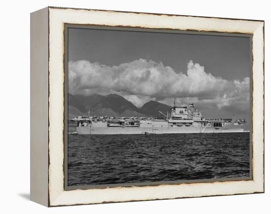 US Navy Aircraft Carrier "Enterprise" During Maneuvers in Hawaii-Carl Mydans-Framed Premier Image Canvas