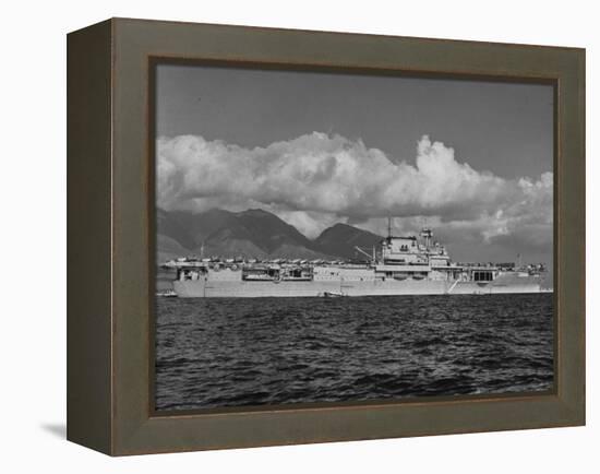 US Navy Aircraft Carrier "Enterprise" During Maneuvers in Hawaii-Carl Mydans-Framed Premier Image Canvas