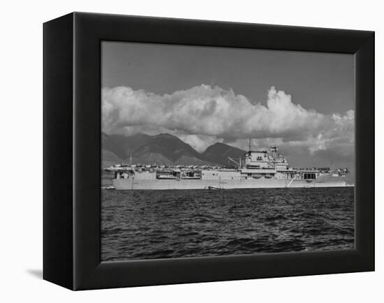 US Navy Aircraft Carrier "Enterprise" During Maneuvers in Hawaii-Carl Mydans-Framed Premier Image Canvas