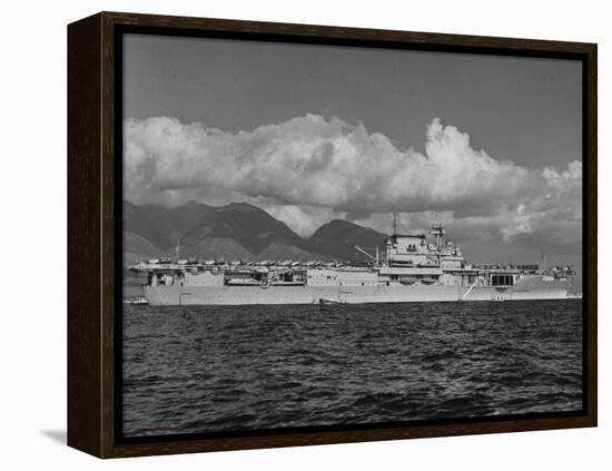 US Navy Aircraft Carrier "Enterprise" During Maneuvers in Hawaii-Carl Mydans-Framed Premier Image Canvas