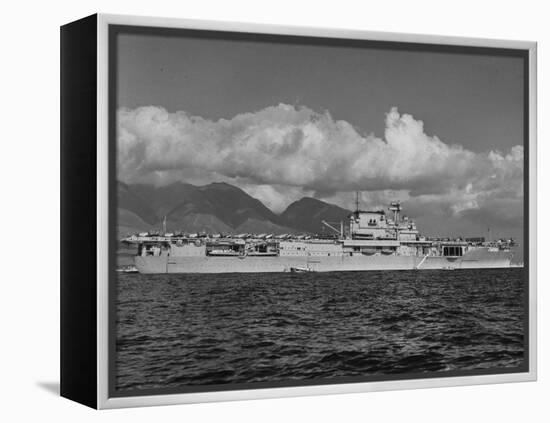 US Navy Aircraft Carrier "Enterprise" During Maneuvers in Hawaii-Carl Mydans-Framed Premier Image Canvas