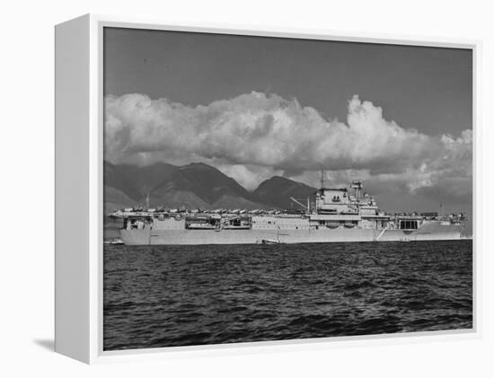 US Navy Aircraft Carrier "Enterprise" During Maneuvers in Hawaii-Carl Mydans-Framed Premier Image Canvas