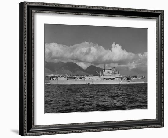 US Navy Aircraft Carrier "Enterprise" During Maneuvers in Hawaii-Carl Mydans-Framed Photographic Print