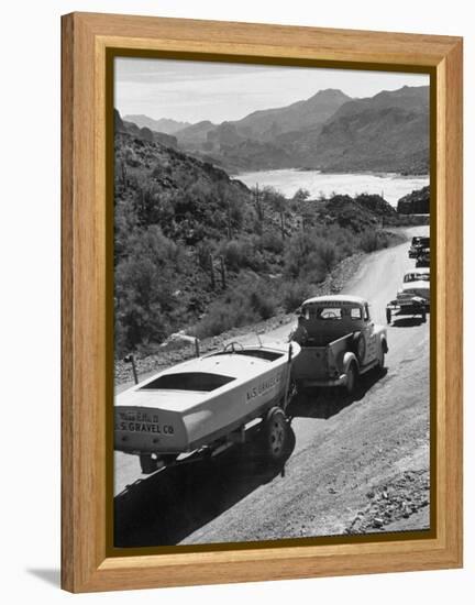 US Navy Personnel and Civilians Go Boating on Canyon Lake-Ed Clark-Framed Premier Image Canvas