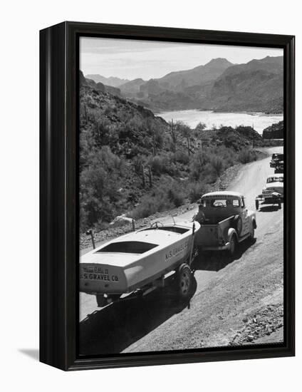 US Navy Personnel and Civilians Go Boating on Canyon Lake-Ed Clark-Framed Premier Image Canvas