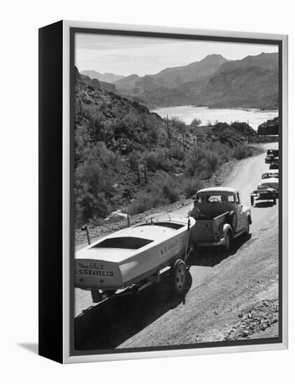 US Navy Personnel and Civilians Go Boating on Canyon Lake-Ed Clark-Framed Premier Image Canvas