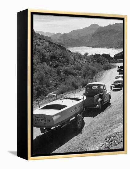 US Navy Personnel and Civilians Go Boating on Canyon Lake-Ed Clark-Framed Premier Image Canvas