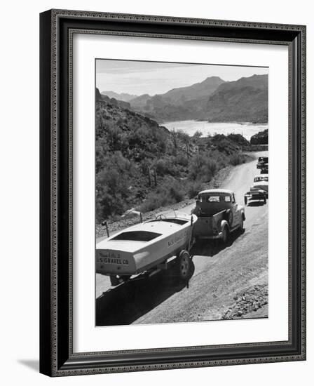 US Navy Personnel and Civilians Go Boating on Canyon Lake-Ed Clark-Framed Photographic Print