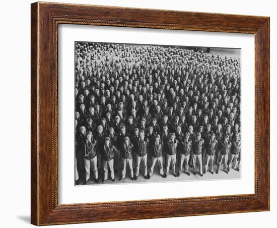 US Navy Pilot Cadets and Ground Crew-Dmitri Kessel-Framed Photographic Print