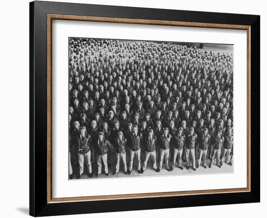 US Navy Pilot Cadets and Ground Crew-Dmitri Kessel-Framed Photographic Print