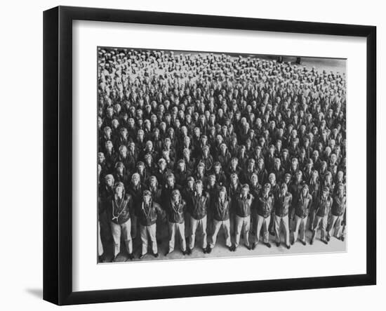 US Navy Pilot Cadets and Ground Crew-Dmitri Kessel-Framed Photographic Print