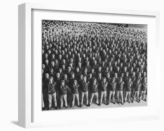 US Navy Pilot Cadets and Ground Crew-Dmitri Kessel-Framed Photographic Print